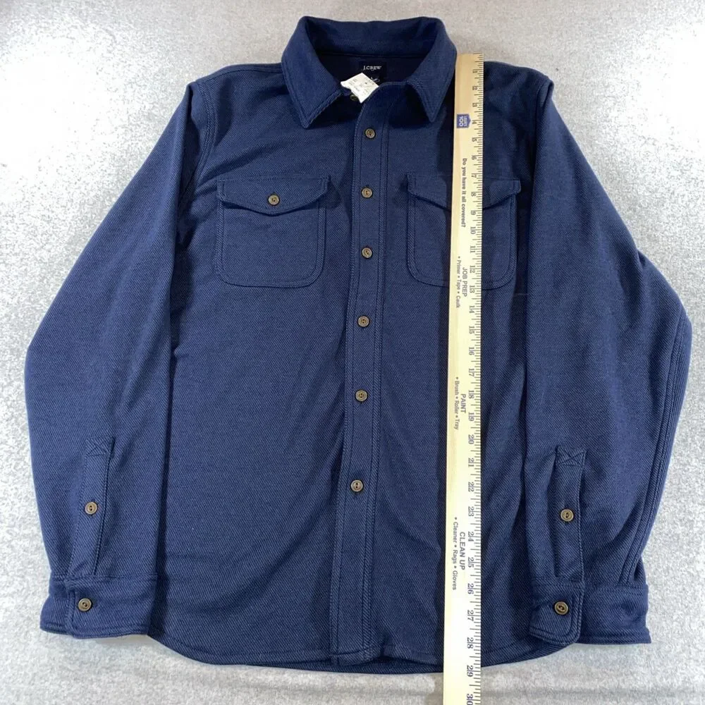 J. Crew Men's Double-Knit Work Shirt Jacket Navy Size L Workwear Utility NWT